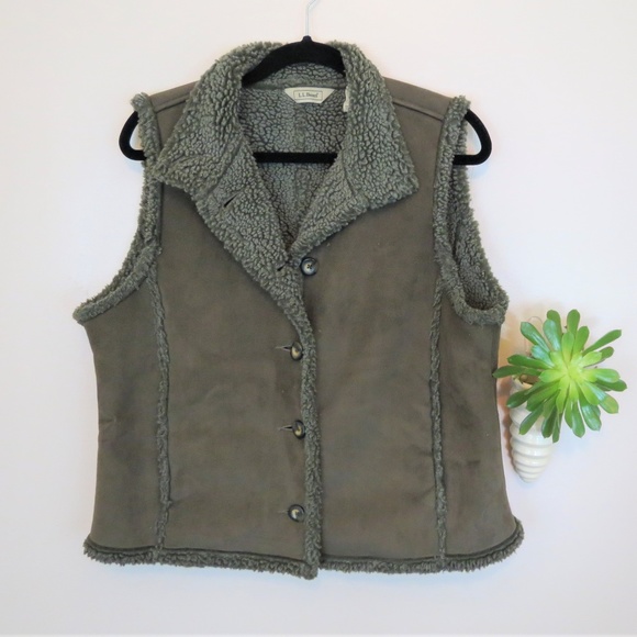 L.L. Bean Jackets & Blazers - L.L. Bean Sherpa Lined Brown Vest L